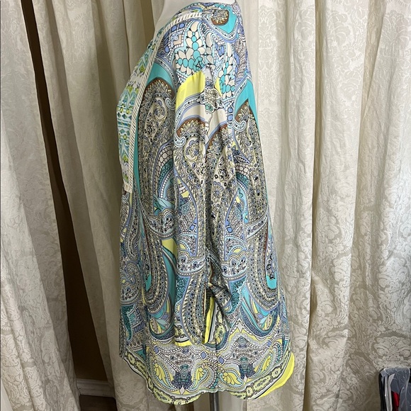 Valerie Stevens Aqua and Blue Paisley Blouse - Picture 5 of 8